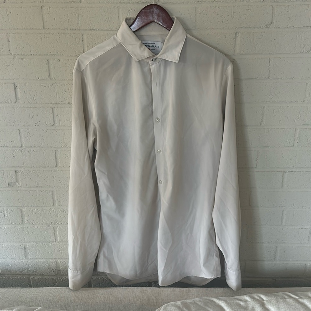Mizzen + Main Cream Men’s performance button down
